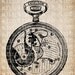 Antique Steampunk Victorian Pocket Watch Time Piece Digital Download for Tea Towels, Papercrafts, Transfer, Pillows, etc No 6703