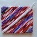 Crochet Hot Pad, Pot Holder - Cotton - Red and Purple Scrappy Stripes