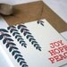 Mistletoe Garland - Hand Screenprinted Christmas Card - Red