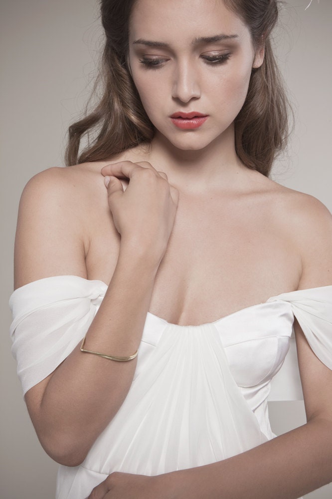 Chiffon Wedding Dress: Draping Chiffon Bustier and Tulipe Chiffon Skirt