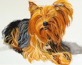 Custom dog portrait 12 X 16 - hand painted in Italy, pet painting