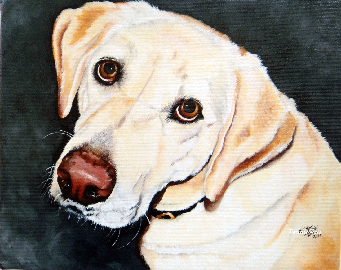 Custom pet portrait 8 x 10 from your photo - dog portrait