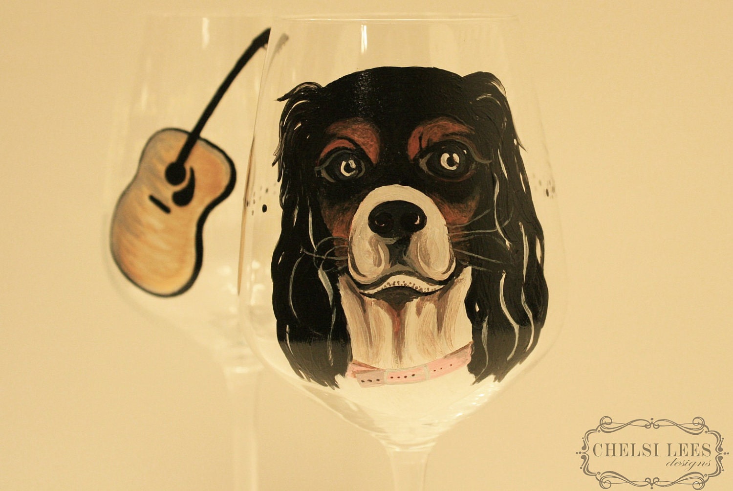 Custom Hand Painted Pet Wine Glass