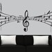 Modern vinyl wall decal 3d music notes decal black silhouette decals music wall mural -