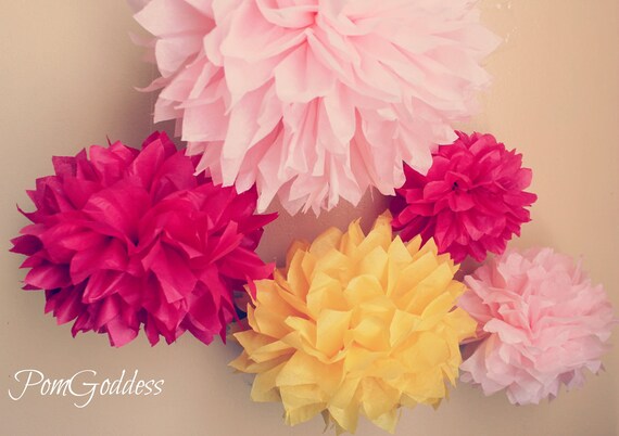 40 Tissue Pom Poms,wedding reception decorations...PICK your Colors Il_570xn