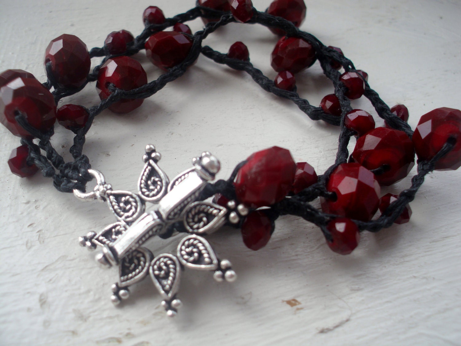 Blood Diamond Crochet Bracelet