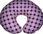 Pink Disco Dot Nursing Pillow Cover with Pink Dot Minky -- Fits Boppy