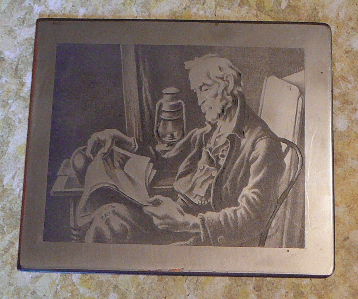 Vintage Foundry made  Printing Block Face 1940
