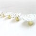 Shabby and Chic Cabinet Knob / 1 Inch Diameter / White and Brass Floral Pull