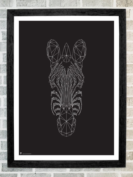 Zebra head triangles print 11X16