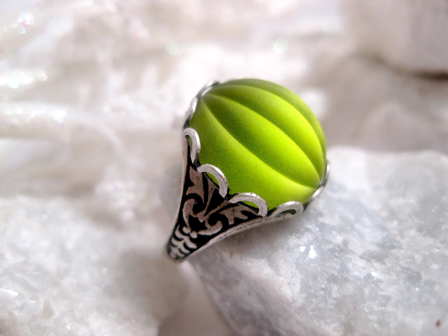 Green With Envy Gothic Ring