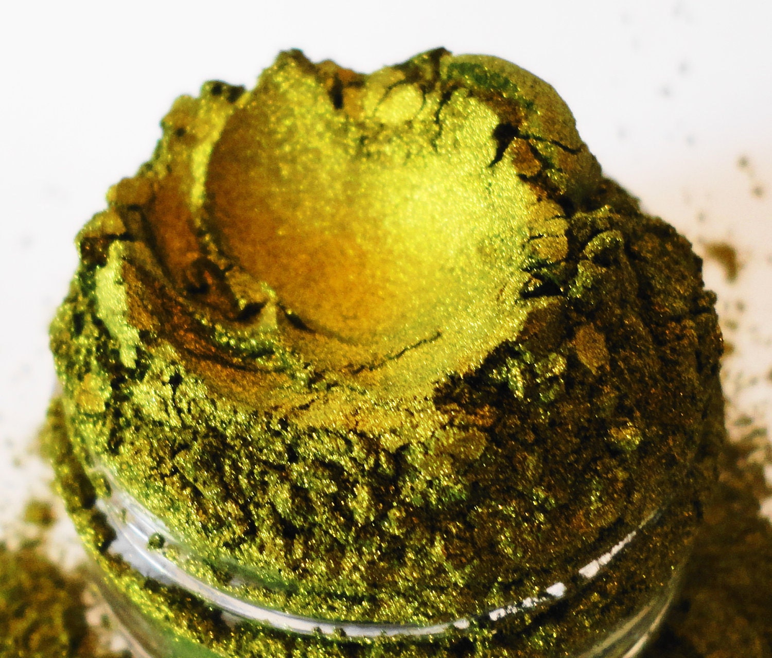 Grind Mineral Makeup Eye Shadow 10g Sifter Jar Green Gold Eyeshadow Duo Chrome Eyeliner