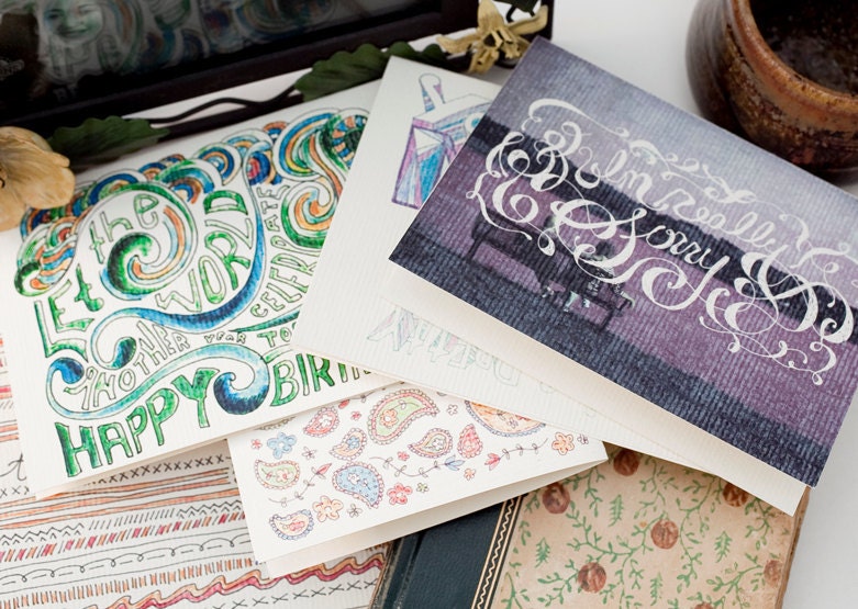 multi-pack cards: sympathy, the bomb, happy birthday, thanks, cool mom