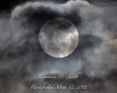 Handfasting Custom Gift, Wedding, Engagement, Anniversary, personalized date,  moon photograph,  3.25inch wooden box-frames, photo block