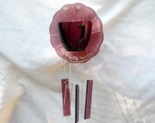 Cottage Shabby Chic Tea Cup Wind Chime upcycled Depression Glass Yard Garden Art