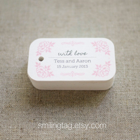 Vintage Inspired Personalized Gift Tags - Wedding Favor Tags - Thank you tags- Hang tags- Wedding Gift Tags - Set of 40 (Item code: J274)