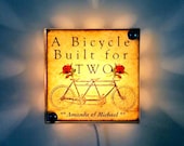 Wedding Lamp Bicycle Built For Two Repurposed Upcycled Light Box Night Lights