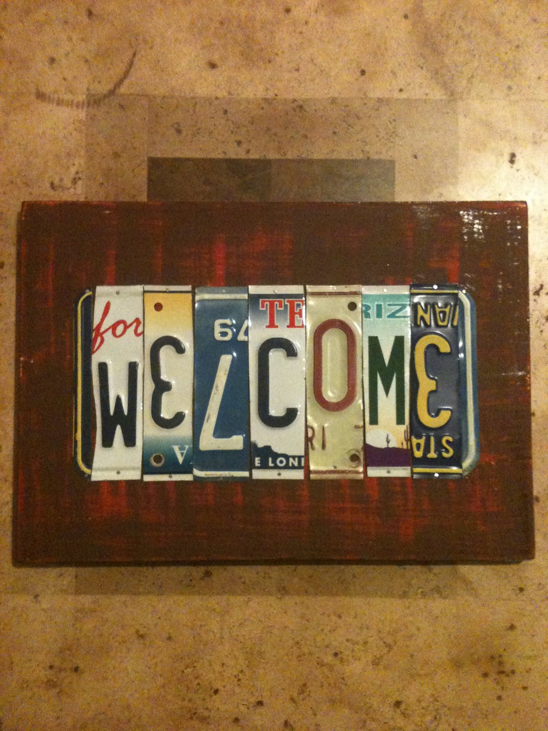License Plate Sign:  Welcome