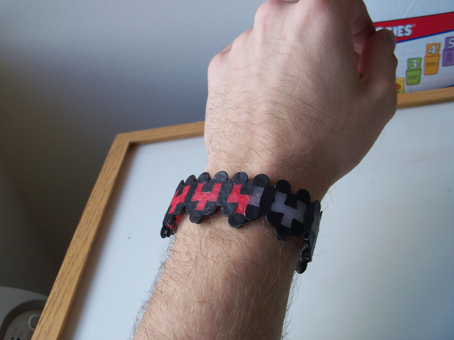 Zelda Heart Container Perler Bead Bracelet