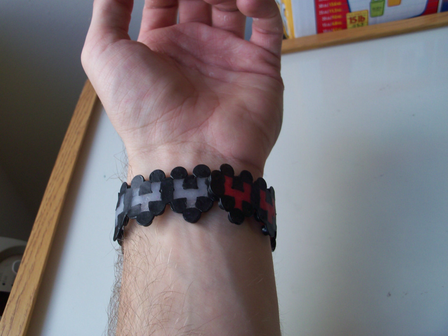 Zelda Heart Container Perler Bead Bracelet