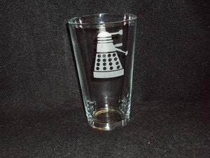 Doctor Who Dalek Custom Etched Pint Glass