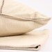 wild-silk bedding 87x79" and 2 x 20x20" with blanket and two pillows in natural white with chocolate brown embroidery, without inlets