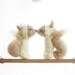 FINGER PUPPET MOBILE, Needle Felted Squirrelss, baby, children, kids, eco-friendly toy, nursery decor