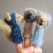 FINGER PUPPET MOBILE / Wall Hanging, Felted Wool Camel Koala & Squirrel, Eco Friendly Soft Toy and Nursery Decoration