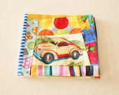 Fabric book patchwork - Transport OOAK Soft book gift for baby, newborn, baby shower and little boys. Handmade book by Funkybunts