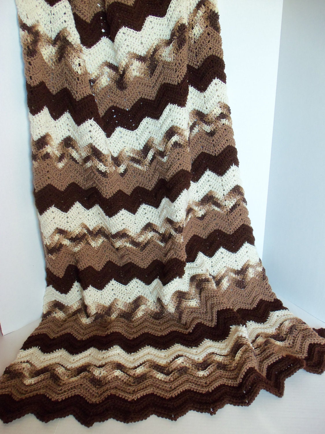 Classic Ripple Throw Afghan - Browns