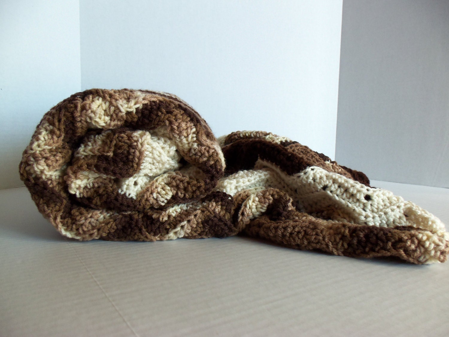 Classic Ripple Throw Afghan - Browns
