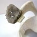 Smokey Quartz- Grey Druzy- Matte Silver -Mineral Ring
