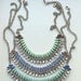 Neon Orange and Neon Purple Hand-painted Crystal Necklace