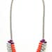 Neon Orange and Neon Purple Hand-painted Crystal Necklace