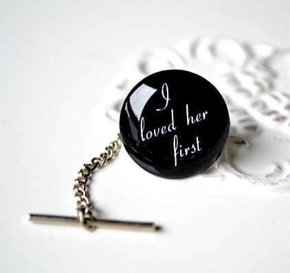I loved her first tie tack - gift for father of the bride - wedding day accessory