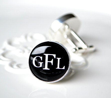 Custom monogram cufflinks - personalized wedding keepsake gift