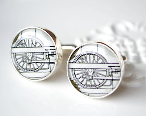 Steam Punk Gear Cufflinks - Industrial inspired keepsake gift - Groomsmen, grooms, father or husband