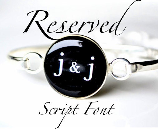 Custom initial love bracelet by White Truffle - classic font - wedding day keepsake, engagement gift,Valentines Day anniversary
