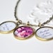 Mother of the Bride I loved her first custom photo antique brass three pendant necklace - wedding day gift for mom