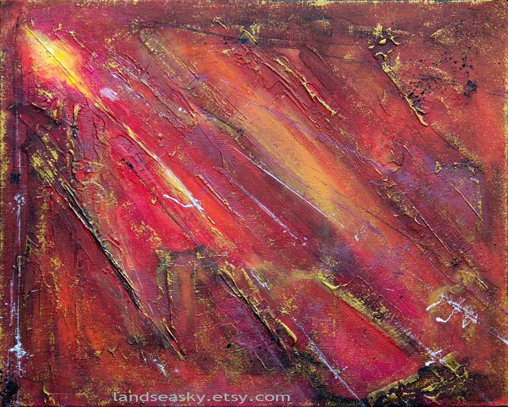 Original Abstract Art - 16x20 Original Painting in Modern Heavy Texture Acrylic Abstract on Canvas - Breakthru