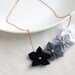 Statement necklace - Black and white felt flower necklace ,flowers bib necklace,cute necklace