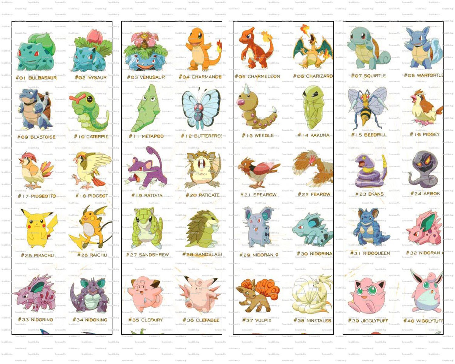 Printable Pokemon Bookmarks