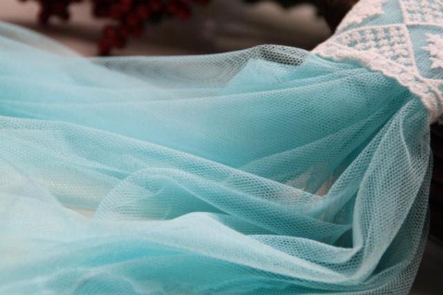 Lace Fabric Mesh Gauze Aqua for Home Decor Costume Altered Couture Doll Dress Veil Headband Supplies - lacetime