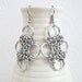 Japanese Cross chainmail earrings in silver aluminum