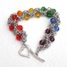 Rainbow crystal chainmail bracelet, plus size jewelry