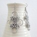 Japanese Cross chainmail earrings in silver aluminum