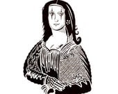 Chess battle Gioconda. Original ink drawing on high quality paper