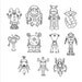 Robots. Printable Coloring Book