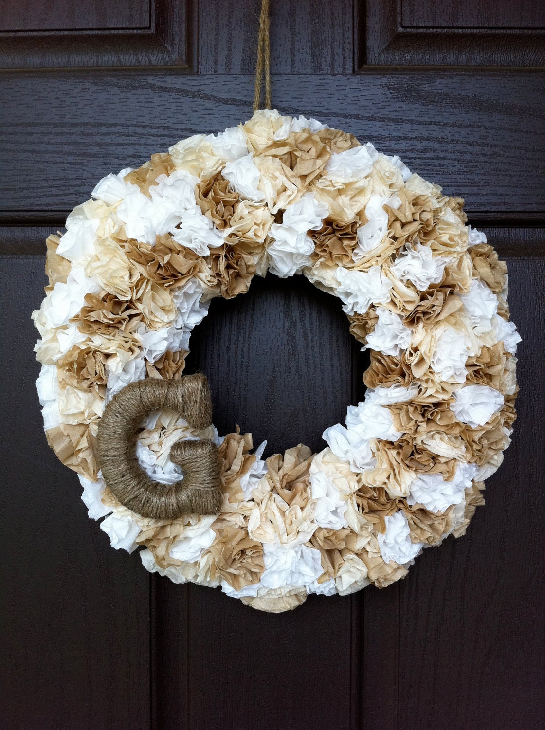 Monogram Shabby Chic Wreath