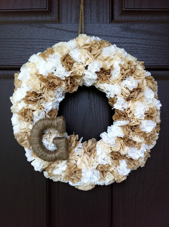 Monogram Shabby Chic Wreath
